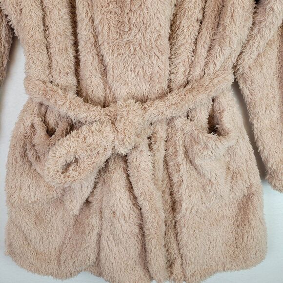 Natori Womens Furry Belted Short Bath Robe Size Large Pink Loungewear Comfort - Picture 5 of 6